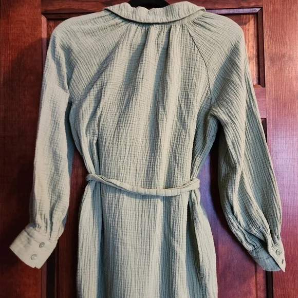 Old Navy Long-Sleeve Waist-Defined Midi Dress - Sage Green - Size Small - Picture 7 of 11